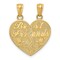 14K Gold Best Friends Heart Break Apart Pendant Charm Jewelry 23mm x 18mm